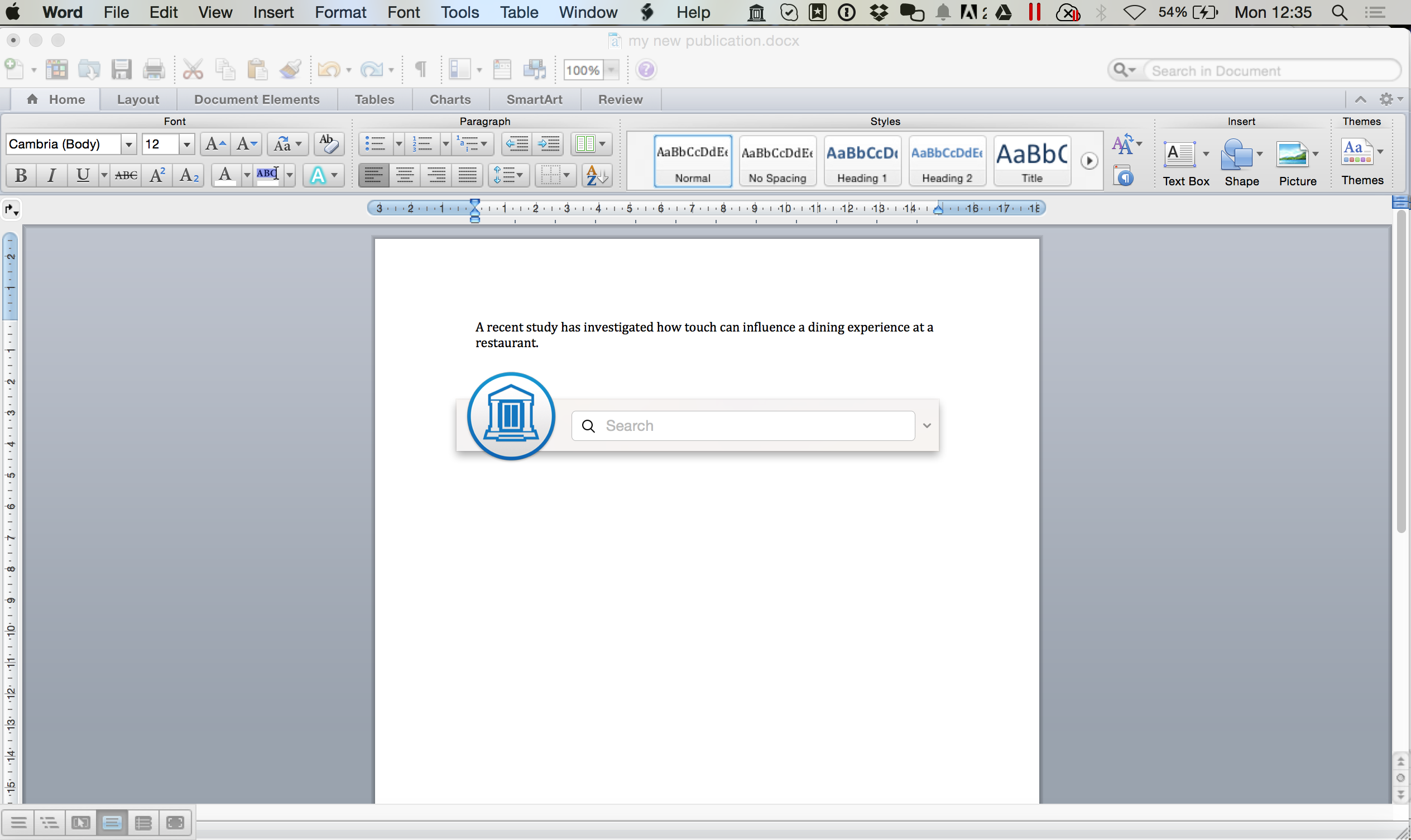 Microsoft Word Research Task Pane