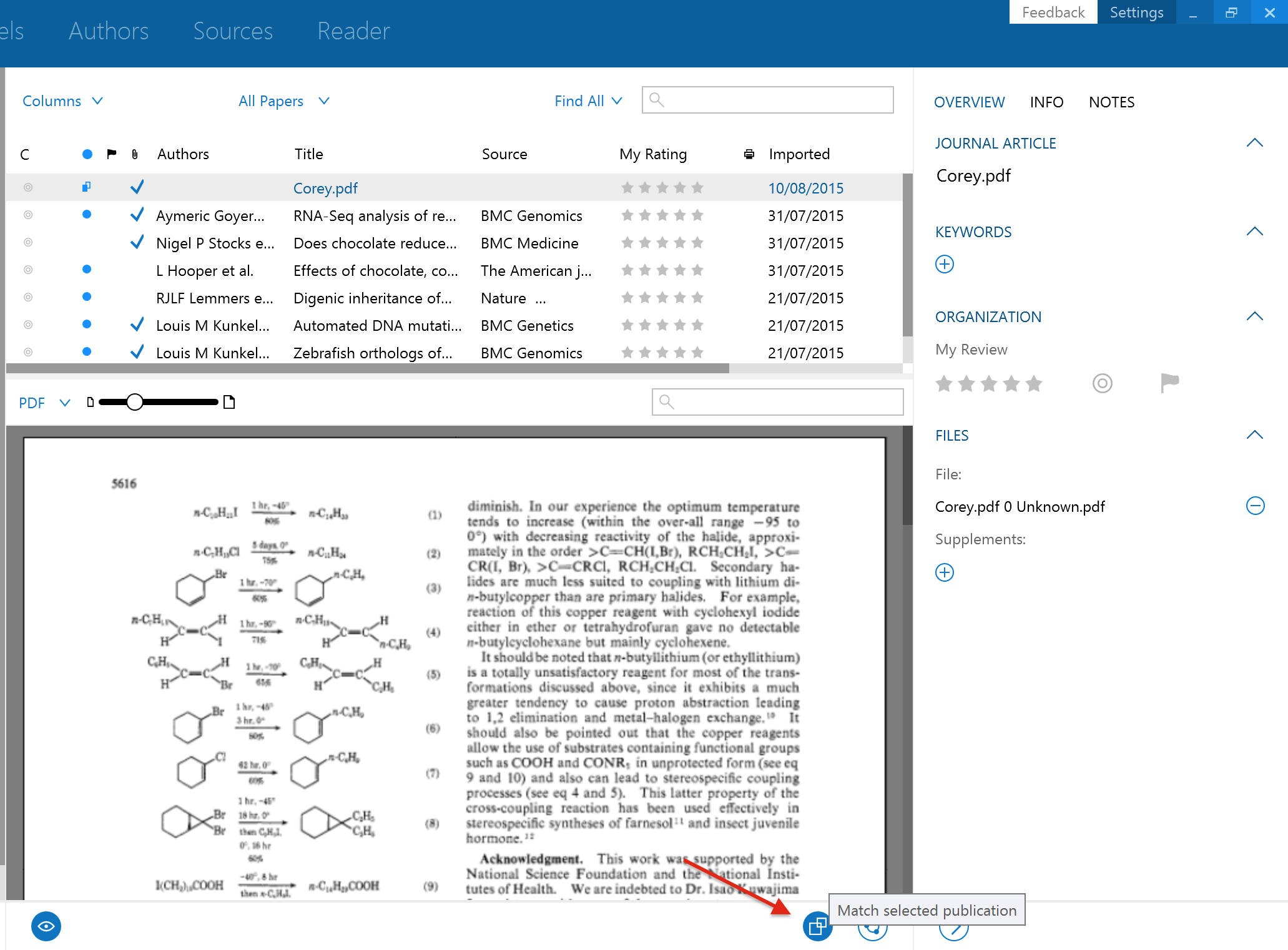 importing readcube papers into papers3